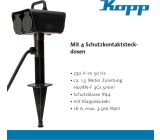 Kopp Außensteckdose 4 Schutzkontakt Gartensteckdose 1,5m