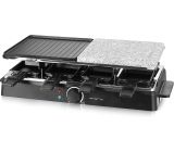 Emerio Raclette 8 Personen Grill und Stein mit Pfännchen und Wender SET