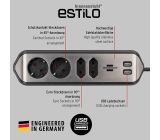 Brennenstuhl 4 Fach Steckdosenleiste mit USB Euro Steckerleiste