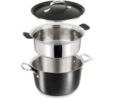 Tefal Kochtopf mit Dampfgarer + Deckel 3-teilig Koch Dampfgareinsatz