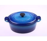Fontignac by Staub Cocotte 29 cm, oval, Dunkelblau, Gusseisen
