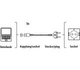 Hama Netzteil 3-polig Anschluss Kabel Netzkabel 2.5m Stromkabel 