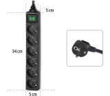 Hama 6fach Steckdosenleiste mit Schalter LED Mehrfachsteckdose 1,4m