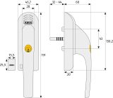 ABUS Abschließbarer Fenstergriff mit Druckzylinder und Alarmfunktion 