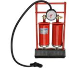 Fischer Fußpumpe Doppelzylinder Luftpumpe Duokopf mit Manometer
