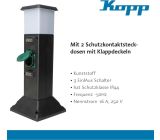 Kopp Energiesäule 2-fach Gartensteckdose mit LED Beleuchtung