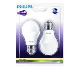 Philips LED Lampe 60 Watt E27 Warmweiß Doppelpack Glühbirne