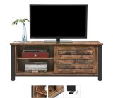 VASAGLE TV Schrank Fernsehtisch 2 Schiebetüre mit 2 Regalebenen 110 x 40 x 45 cm