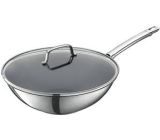 MasterChef WOK 28cm Edelstahl mit Deckel Teflon 