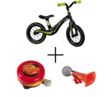 HUDORA Kinder Laufrad Air & Stamp Kinder Klingel Fahrradglocke & Stamp Cars Hupe