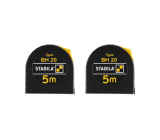 STABILA Taschenbandmaß BM20 5m Stahlband mit cm/mm-Teilung ohne LOGO [2er Pack]
