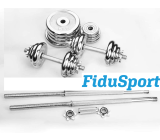 Fidusport 50 kg Hantel Set Silber Kofferset Hanteln Dumbbell Set" Metall Chrom