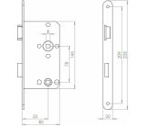 ABUS Einsteckschloss WC Bad rechts oder Links + Riegel Stulpbreite 20mm