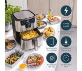 Princess Heißluftfritteuse 4,5L XXL 1500W Edelstahl 6 Person Airfryer 