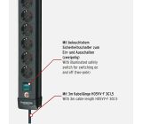 Brennenstuhl Premium-Line, Steckdosenleiste 10-Fach Steckerleiste mit Schalter
