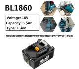 VANON 5.5Ah Ersatzakku für Makita 18V Akku mit LED-Anzeige ( (2 Stück)