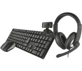 Trust Qoby 4in1 PC kabellose Tastatur Maus + HD Webcam + Headset Home Office SET