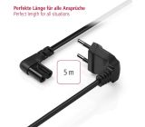 Hama Euro-Netzkabel 2-polig 5 m Schwarz