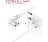 Hama Euro Netzkabel gewinkelt 3m Eurostecker Euro Netzstecker 
