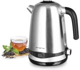 Emerio Edelstahl Wasserkocher 1.7 Liter 2200W Temperaturwahl 