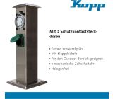 Kopp Gartensteckdose 2-fach Steckdosensäule mit Zeitschaltuhr