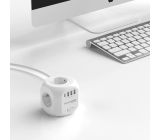 RealPower 4-fach Steckdosenwürfel mit 3 USB & 1 USB-C mit Schalter