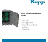 Kopp Energiestation 4-Fach Aussenstecker Steinsteckdose 1.5m
