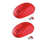 Trust Primo Kabellose Optische Maus USB Funkmaus 1600 DPI Rot [2er]