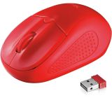 Trust Primo Kabellose Optische Maus USB Funkmaus 1600 DPI Rot [2er]