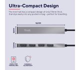 Trust Halyx Mini 4 Port USB Hub 2.0, USB-A Adapter