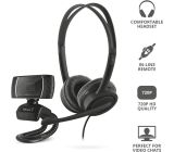 Trust Doba 2in1 Home Office Set USB Kopfhörer mit Mikrofon und HD Webcam 