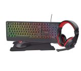 Trust ZIVA Kabelgebunden 4-in-1 Gaming-Bundle Maus, Tastatur, Kopfhörer, Mauspad