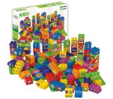 BiOBUDDi Blöcke mit 3 Grundplatten Spielzeugsteine Grundbausteine 100 Bausteinen