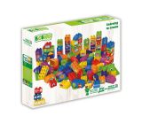 BiOBUDDi Blöcke mit 3 Grundplatten Spielzeugsteine Grundbausteine 100 Bausteinen