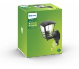 Philips Außenwandleuchte E27 mit Bewegungsmelder 60W Außenleuchte Wetterfest Schwarz