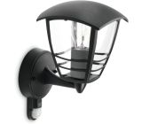 Philips Außenwandleuchte E27 mit Bewegungsmelder 60W Außenleuchte Wetterfest Schwarz