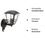 Philips Außenwandleuchte E27 mit Bewegungsmelder 60W Außenleuchte Wetterfest Schwarz