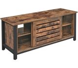 VASAGLE TV Schrank Fernsehtisch 2 Schiebetüre mit 2 Regalebenen 110 x 40 x 45 cm