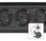 Hama 6-Fach Steckdosenleiste mit Schalter Mehrfachsteckdose Wandmontage 3m Schwarz Rund 