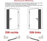 ABUS Einsteckschloss Zimmer Tür RECHTS inkl. Buntbartschlüssel Weiß