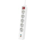 Hama 5-Fach Steckdosenleiste mit USB-A und USB-C Anschluss mit Schalter