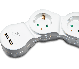 ISY 5 Fach Schwenkbare Steckdosenleiste 2 USB Anschluss mit Schalter 