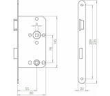 ABUS Bad Zimmertürschloss WC Einsteckschloss Rechts 55mm 78mm