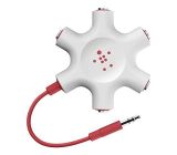 Belkin 5 fach Audiosplitter 3,5 mm Klinkenverteiler inkl. 0,60 m Rot
