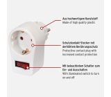 Brennenstuhl Steckdosenadapter/ Schutzkontaktsteckdose mit Schalter