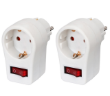 Brennenstuhl Steckdosenadapter/ Schutzkontaktsteckdose mit Schalter [2er Pack]
