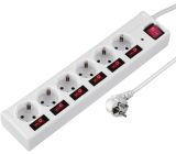 Hama 6-Fach Steckdosenleiste Schaltbar Mehrfachsteckdose 1,4m 