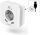 Hama LED Nachtlicht Steckdose mit 2 USB Anschluss 