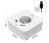 Hama LED Nachtlicht Steckdose mit 2 USB Anschluss 