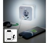 Hama LED Nachtlicht Steckdose mit 2 USB Anschluss 